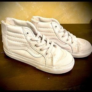 Little girls high top vans. Size 9.
